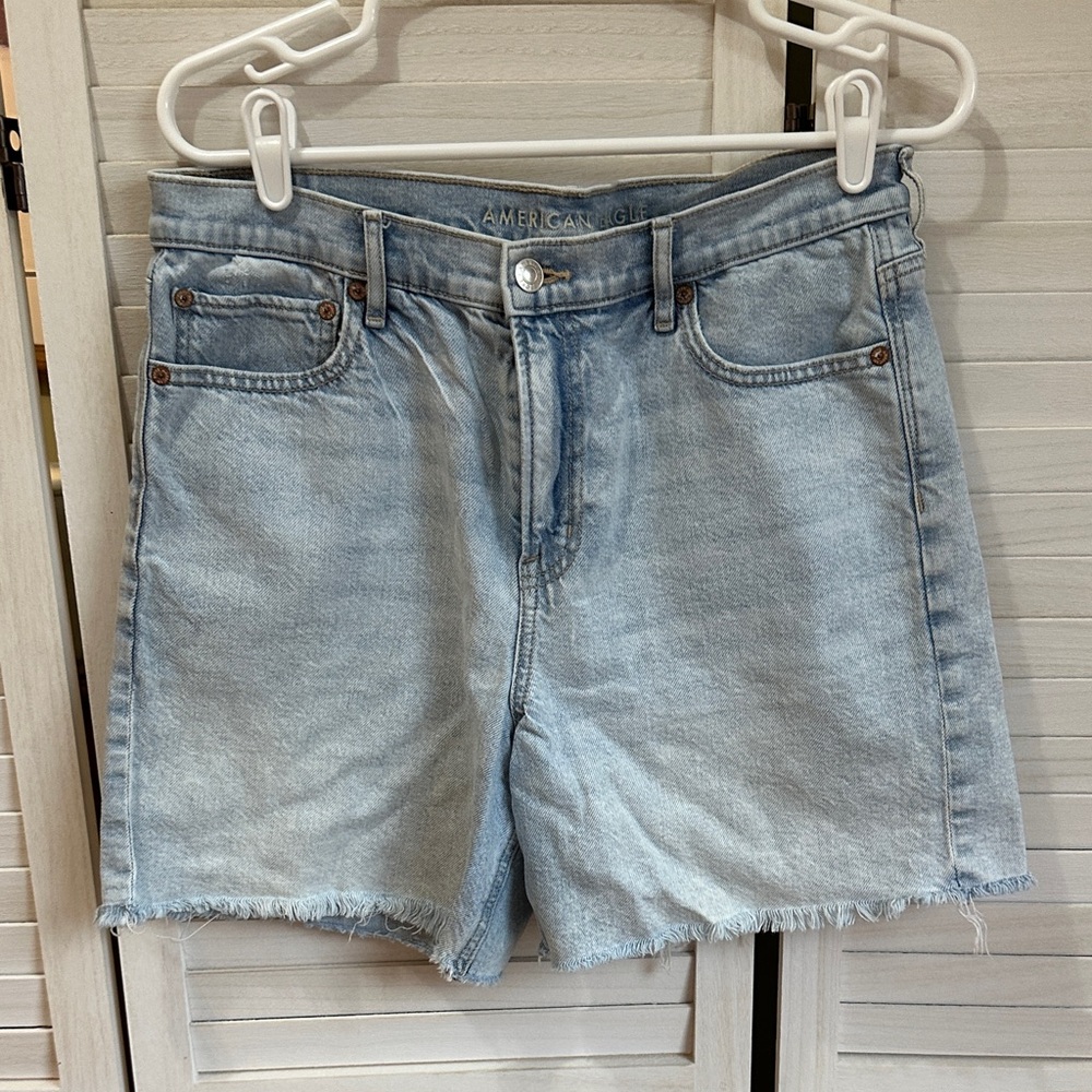 American Eagle Outfitters Light Blue High-Rise Denim Shorts